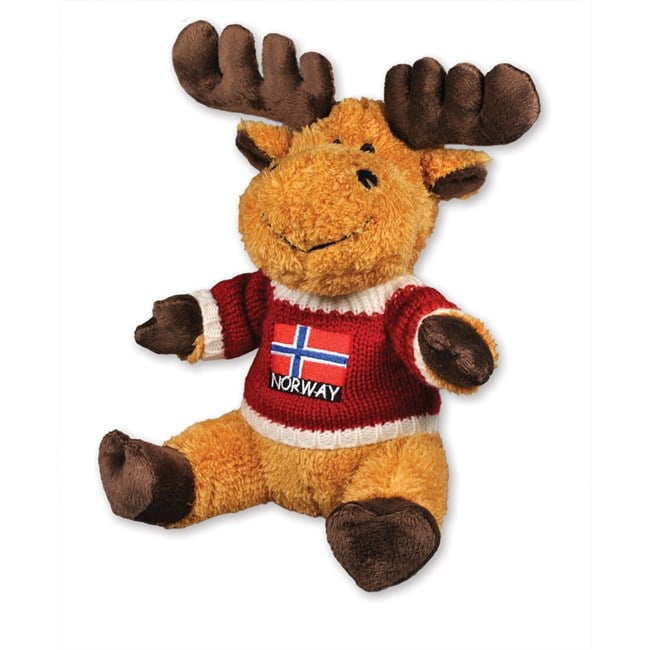 Stor bamse-elg med strikkegenser