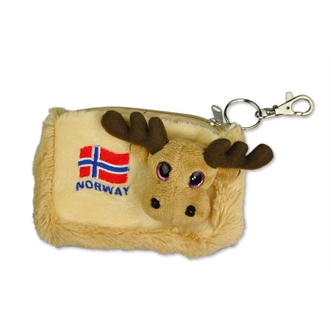 Soft plush elg lommebok